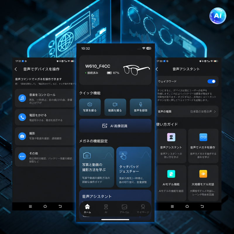📱 専用アプリで、撮影も録音もスマートに管理。