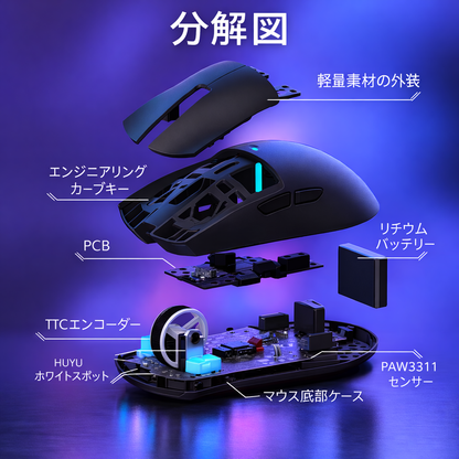 日本で大人気！Tokonoma™ RGB充電ドック付きワイヤレスゲーミングマウス✨🎮⚡