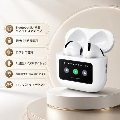 Tokonoma™ スマートディスプレイ搭載 ノイズキャンセリング完全ワイヤレスイヤホン