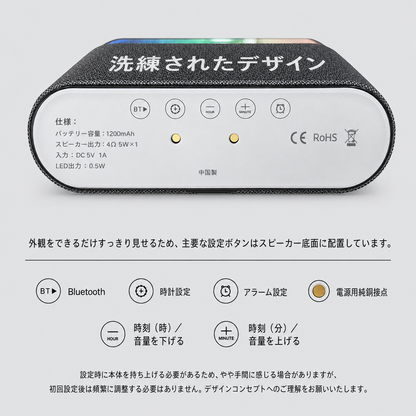 Tokonoma™ 6in1 Bluetoothデジタル目覚まし時計 📱