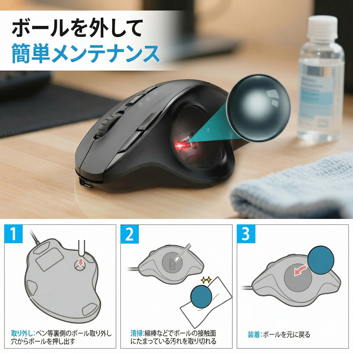 日本で大人気！Tokonoma™ 手首にやさしいトラックボールマウス✨